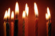 Closeup of Birthday Candles All Lit Wall Mural