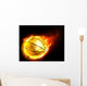 flying basketball on fire Wall Mural