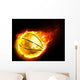 flying basketball on fire Wall Mural
