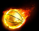 flying basketball on fire Wall Mural
