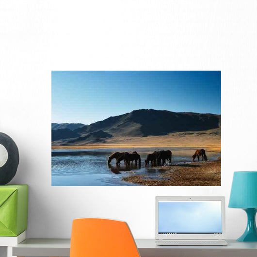 Drinking Horses Wall Decal