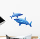 Sharks White Wall Decal Sticker Set