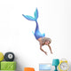 Cute Cartoon Mermaid Diving Wall Decal