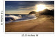 Wave on beach with sun shining. Wall Mural