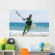 A Woman With Her Kitesurfing Board Walking Into The Water Wall Mural