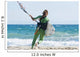 A Woman With Her Kitesurfing Board Walking Into The Water Wall Mural