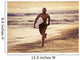 A Man Runs On The Wet Beach At Sunset With His Surfboard Wall Mural