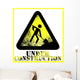 Under construction sign Wall Mural