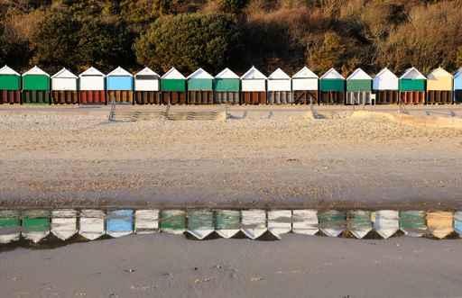 Beach Huts Reflection Wall Decal