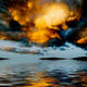 Dramatic Sky over Water Wall Decal