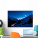 Extreme long exposure of a remote alp valley. Stars in motion. Wall Mural