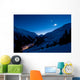Extreme long exposure of a remote alp valley. Stars in motion. Wall Mural