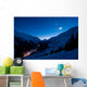 Extreme long exposure of a remote alp valley. Stars in motion. Wall Mural
