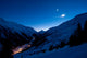 Extreme long exposure of a remote alp valley. Stars in motion. Wall Mural