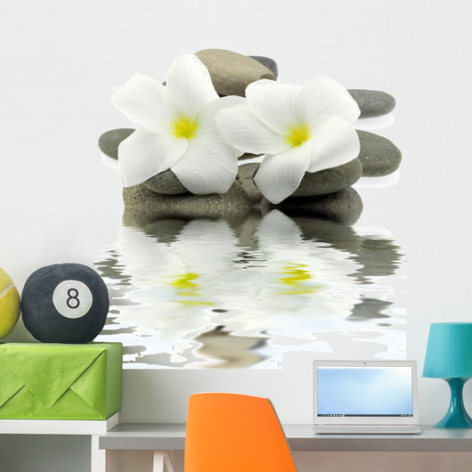 mineral water zen white floral decoration Wall Decal