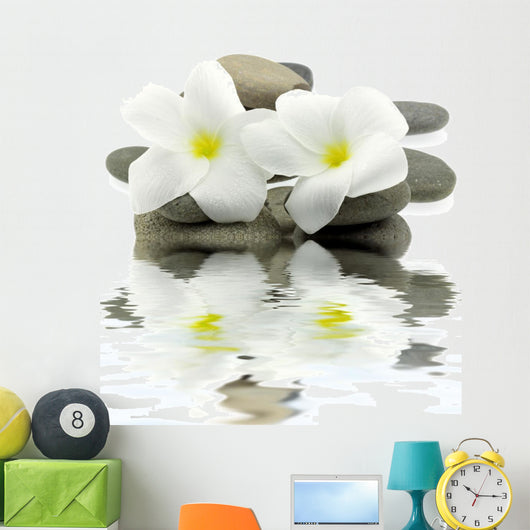 mineral water zen white floral decoration Wall Decal