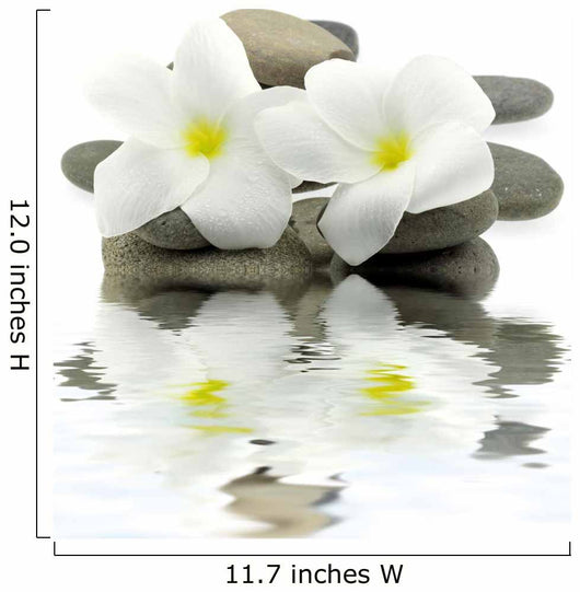 mineral water zen white floral decoration Wall Decal