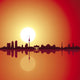 Berlin skyline - Sunset Wall Mural