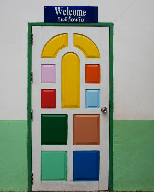 Eingangstre Mit Aufschrift Welcome
