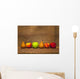 Variety Of Fruit In A Row On A Wooden Shelf Wall Mural