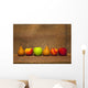 Variety Of Fruit In A Row On A Wooden Shelf Wall Mural