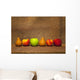 Variety Of Fruit In A Row On A Wooden Shelf Wall Mural