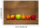 Variety Of Fruit In A Row On A Wooden Shelf Wall Mural