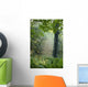 Trees In The Woods In The Early Morning Fog Wall Mural