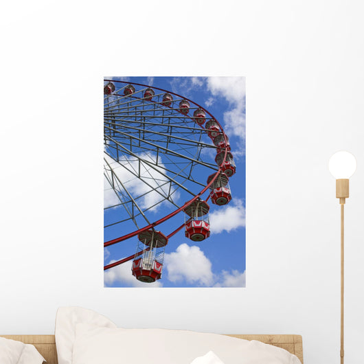 A Large Red Ferris Wheel Wall Mural