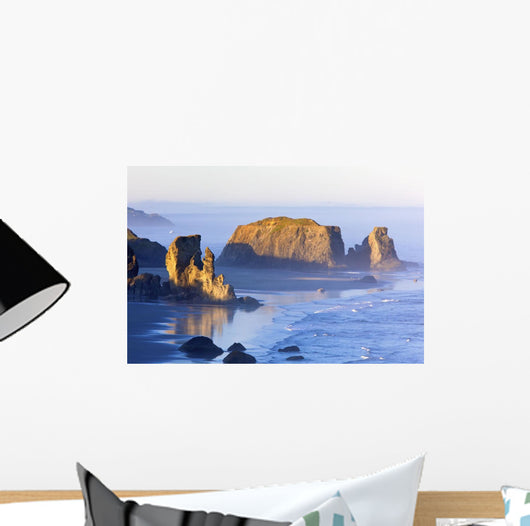 Fog Covered Rock Formations Wall Mural