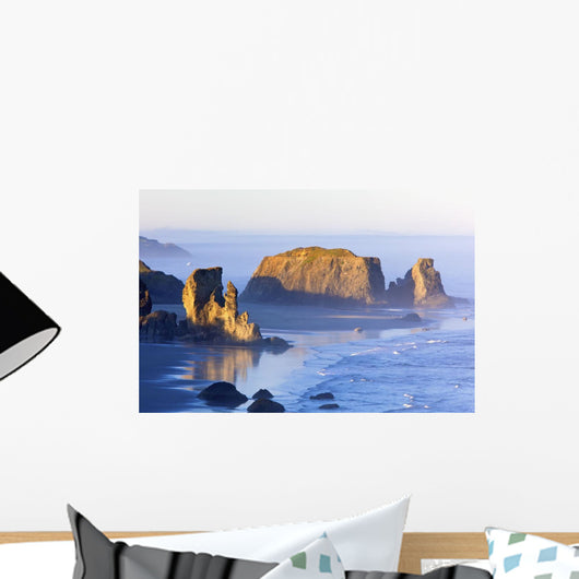 Fog Covered Rock Formations Wall Mural