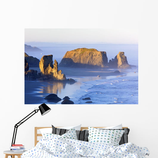 Fog Covered Rock Formations Wall Mural