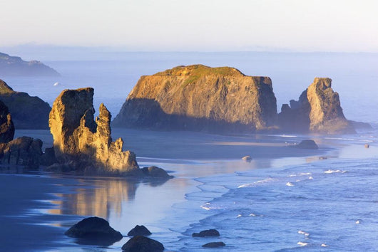 Fog Covered Rock Formations Wall Mural