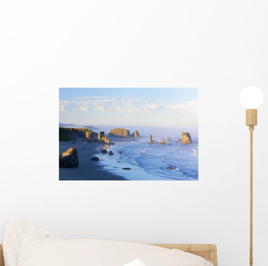 Fog Covered Rock Formations Wall Mural