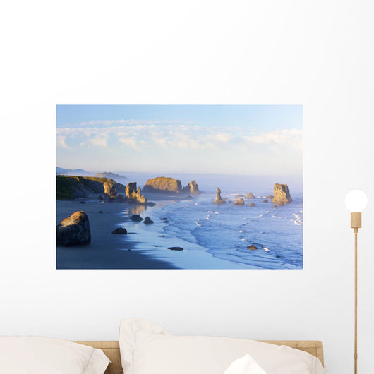 Fog Covered Rock Formations Wall Mural