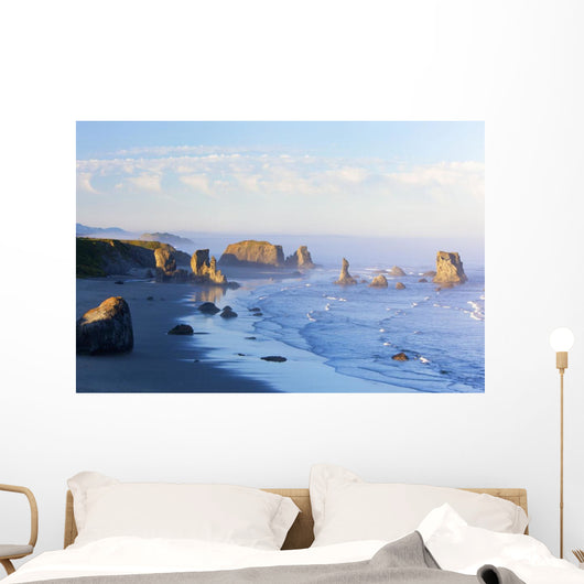 Fog Covered Rock Formations Wall Mural