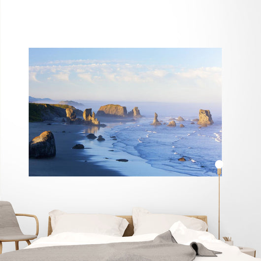 Fog Covered Rock Formations Wall Mural