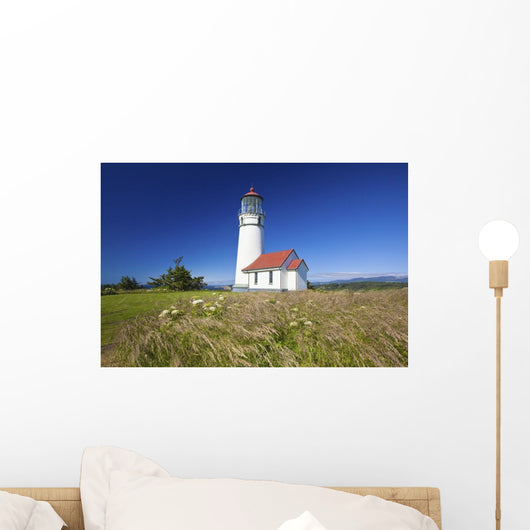 Wildflowers And Cape Blanco Lighthouse Wall Mural