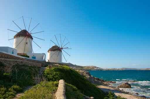Windmills Green Hillside near Wall Decal