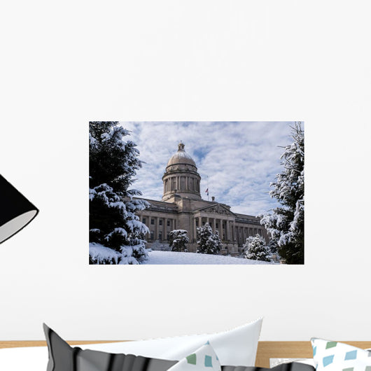 Snowy Scene Kentucky State Wall Decal