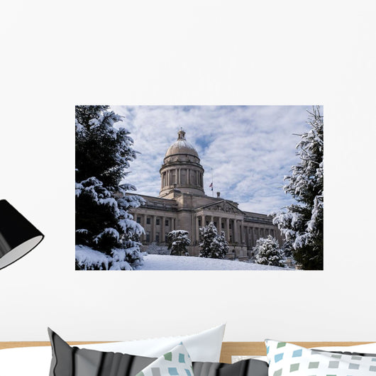Snowy Scene Kentucky State Wall Decal