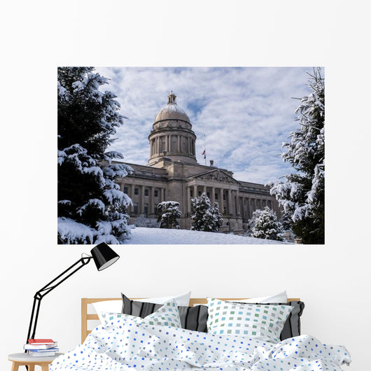 Snowy Scene Kentucky State Wall Decal