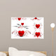 Red Hearts Wall Decal