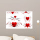Red Hearts Wall Decal