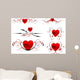 Red Hearts Wall Decal