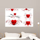 Red Hearts Wall Decal