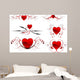 Red Hearts Wall Decal