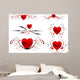Red Hearts Wall Decal