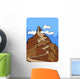 cliff of high mountain with path and sky background Wall Mural