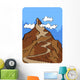 cliff of high mountain with path and sky background Wall Mural